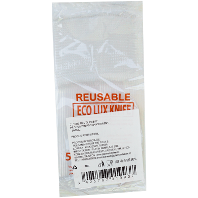 Set 50 cutite de unica folosinta, din plastic, transparente,16.5 CM